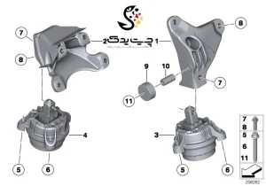 دسته موتور بی ام دبلیو 730i (اتاق وسط)-2