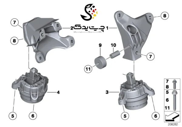 دسته موتور بی ام دبلیو 730i (اتاق وسط)-2